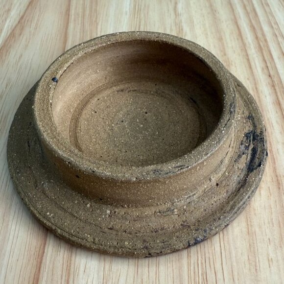 Vintage Handcrafted Glazed Ceramic Jar With Lid Brown Purple Drip Unsigned - Picture 6 of 9